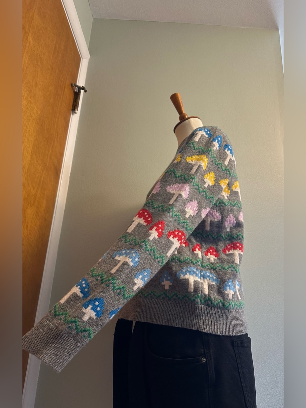 Boden Mushroom Print Edie Fair Isle Jumper - Picture 6 of 12